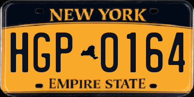 NY license plate HGP0164