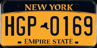 NY license plate HGP0169