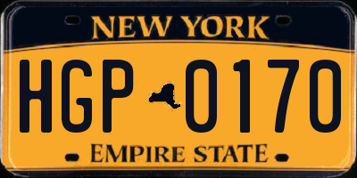 NY license plate HGP0170