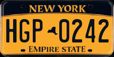 NY license plate HGP0242