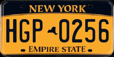 NY license plate HGP0256