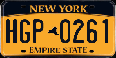 NY license plate HGP0261