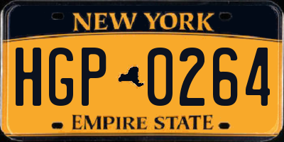 NY license plate HGP0264