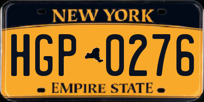 NY license plate HGP0276