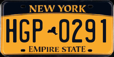 NY license plate HGP0291