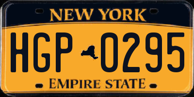 NY license plate HGP0295