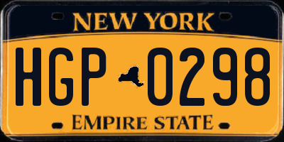 NY license plate HGP0298