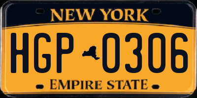 NY license plate HGP0306