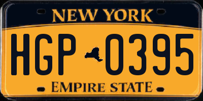 NY license plate HGP0395