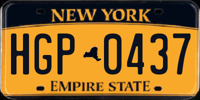 NY license plate HGP0437