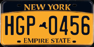 NY license plate HGP0456