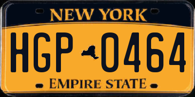 NY license plate HGP0464