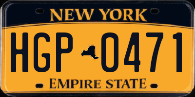 NY license plate HGP0471