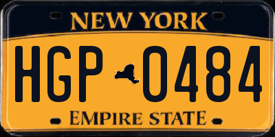 NY license plate HGP0484