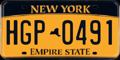 NY license plate HGP0491