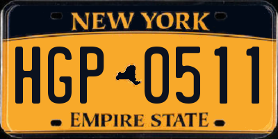 NY license plate HGP0511