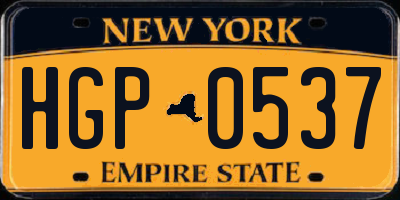 NY license plate HGP0537