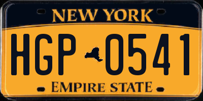 NY license plate HGP0541