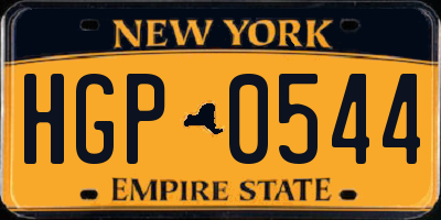 NY license plate HGP0544