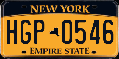 NY license plate HGP0546