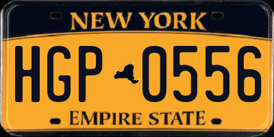 NY license plate HGP0556