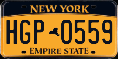 NY license plate HGP0559