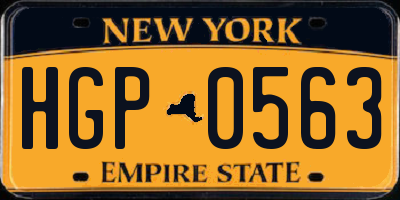 NY license plate HGP0563