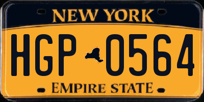 NY license plate HGP0564