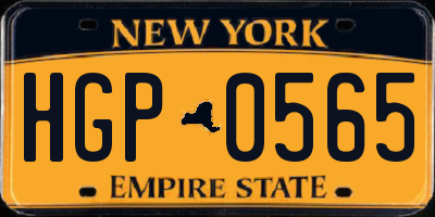 NY license plate HGP0565