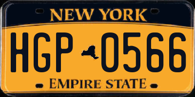 NY license plate HGP0566