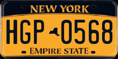 NY license plate HGP0568