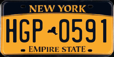 NY license plate HGP0591