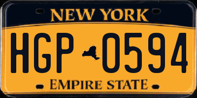 NY license plate HGP0594