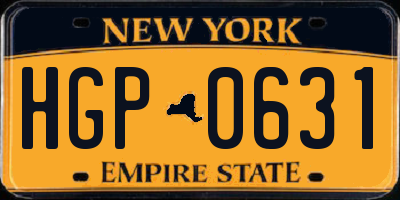 NY license plate HGP0631