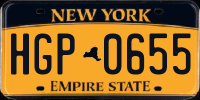 NY license plate HGP0655