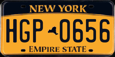 NY license plate HGP0656