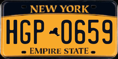 NY license plate HGP0659