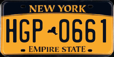 NY license plate HGP0661