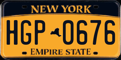 NY license plate HGP0676