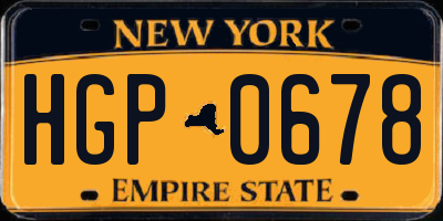 NY license plate HGP0678