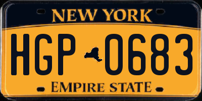 NY license plate HGP0683