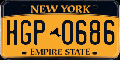 NY license plate HGP0686