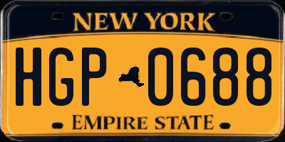 NY license plate HGP0688