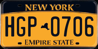 NY license plate HGP0706