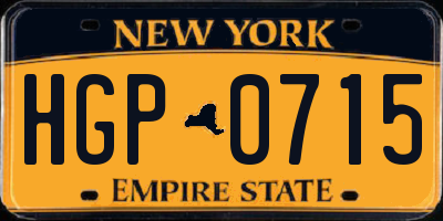 NY license plate HGP0715