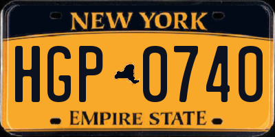 NY license plate HGP0740