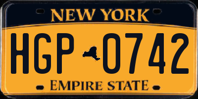 NY license plate HGP0742