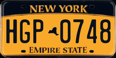 NY license plate HGP0748