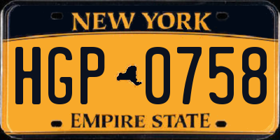 NY license plate HGP0758