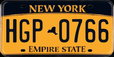 NY license plate HGP0766